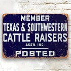 Texas   Southwestern Cattle Raisers Vintage Tin Sign Western Ranch Wall Decor