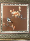 Antique Asian Silk Embroidered Art Professional Frames Beautiful Bird On Floral