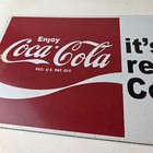 Vintage Coca Cola Porcelain Sign - Coke Soda Bottles Beverage Diner Advertising