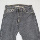 Levis 501 Jeans Mens 34x32 Black Button Fly Straight Leg Denim Loose Fit 32x28