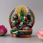Tibetan Buddhism Statue Green Tara Buddha Semicircle Hand-painted Feng Shui