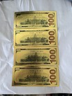 Gold Foil Usa Banknote 100 Dollar Bills Paper Money Novelty Gift