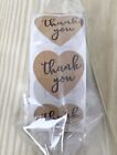 500 Pcs Sticker Seals Roll Kraft Paper Thank You Heart Shaped Self Adhesive New