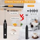 Cofee Frother Handheld Foam Maker Usb-rechargeable Drink-mixer 3 Speed  black 