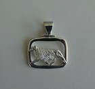 Sterling Silver Australian Shepherd Moving Study Pendant
