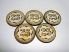 Circa 1880s Old West  25 Poker Chips  5 In All