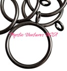 40 Pack Black Matte Metal Curtain Rings With Eyelets 1 50  Black