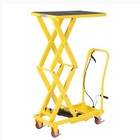 330lbs Hydraulic Lift Table Cart manual Double Scissor 50 lifting Cart W wheels