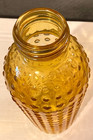Vtg 1970 s Mid-century Modern Amber Glass Vase jar bottle-dps Dots-8   high-euc