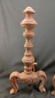 Vintage Antique Depression Era 18 In Ornate Cast Iron Fireplace Andirons 3726