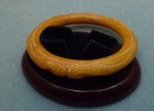 Antique Yellow Jade Hand Carved Dragons Bangle 60mm