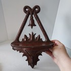 Antique Carved Wood Wall Shelf Bow Ornate 13  X 8  
