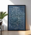 Vintage 1900s Star Constellations Map   Antique Astronomy Poster