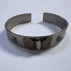 Native American Handmade Silver Tone Metal Inlayed Cuff Bracelet Rare Vintage