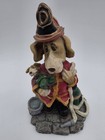 Hound Dog Figurine Firefighter Holding Puppy