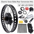 26  48v 1500w E Bike Fat Tire Bicycle Rear Hub Motor Conversion Snow Wheel Kit