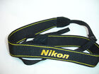 Genuine Nikon Camera Neck Strap  An-dc3  Black   Yellow  three Logo Model 