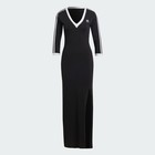 Adidas Adicolor Classics Maxi Dress Women s S Black 3-stripes Side Slit Dsgl400