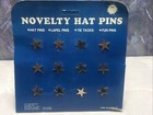 Vintage Lapel Hat Pin Lot Novelty Star Pins  12  Pack Display   78