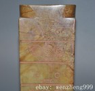 8 old Chinese Liangzhu Culture Old Jade Carved Sacrifice Jade Cong Statue