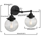 2-light Indoor Boho Vanity Wall Sconce With Striped Round Glass  Modern Hardw   