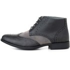 Alpine Swiss Mens Boots Wing Tip Lace Up Dress Shoes Two Tone Brogue Medallion