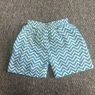 Baheeni Crab Embroidered Blue White Chevron Toddler Swim Trunks Size 2