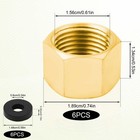 6pcs Brass Pipe Cap With Rubber Gasket  3 8  Npt Female M  Gold  Black 