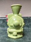 Htf   Vintage Gilner Pottery Red Pixie Elf In Green Train Planter  623 Rare 
