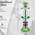 2-hose Small Green Glass Hookah Set Portable Water Shisha Pipe Bong Pliers Poker