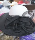 Straw Bow Wide Brim Kentucky Derby Wedding Hat Church Black White Cocktail Sun