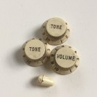 3 Vintage Usa Reissue Fender Strat Knobs Off White Parchment Aged Relic 3 Spokes