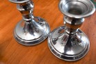 Vtg Pair Polished Pewter Candlesticks Taper Candle Holder Traditional Decor Web 