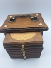 Catalina Vintage Mcm Wooden Drawer Cork Coaster Set Of 8 Coasters W  Wood Holder