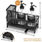 Kitchen Soap Dispenser Set With Sponge Holder And Towel Rack  17oz Glass Bott   