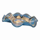Vintage 1970s Disneyland Blue Glass Ashtray Candy Dish Walt Disney Productions