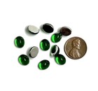 18 Vintage Emerald Acrylic 10x8mm  Oval High Dome Smooth Cabochons 7195