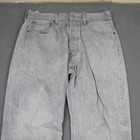 Levis 501 Jeans Mens 34x34 Gray Button Fly Straight Leg Denim Classic Fit Pants