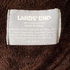 Lands End Chenille Sherpa Throw Blanket Brown Cozy Winter Fleece Soft Reversible