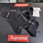 Supreme X Jordan Crew Socks  2 Pairs  Per Pack   black    large    Free Shipping