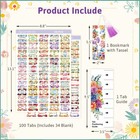 100pcs Spanish Bible Tabs Floral Design Laminated New And Old Testament Index   