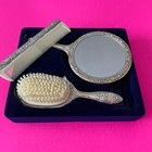 Vintage International Silver Co  Silverplated Dresser Set Mirror  Brush    Comb