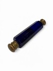 Antique Victorian Cobalt Glass Double Sided  Ornate Ends Perfume  Scent Bottle
