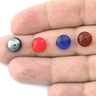 4 Pcs 10mm Glass Cabochons  Flat Back Czech Round  Jewelry Making -cab162