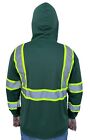 Hoodie Green High Visibility Safety Shirt  With Reflective Stripes