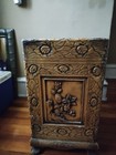 Early 20th Century Antique Ornately Carved Asian Style Cedar  Cabinet 
