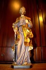 Vtg 16  Hand Carved Wood Patron Saint Joseph Carpenter Figure Statue Sculpture