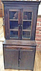 Antique 1930s Salesman Sample Mahogany Wood Child s China Cabinet Hutch Cupboard