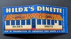 Full Length Feature Matchbook Full Book Hilda s Dinette Sandusky  Oh