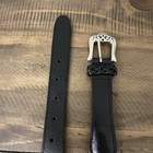 Women   s Vintage Black Leather Braided Belt With Silver Slide Conchos Size S m